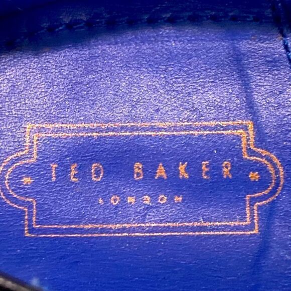 Ted Baker Guri 7 Black Oxford Brogue Shoes With Stacked Block Heel Men's Size 8 - Picture 7 of 16